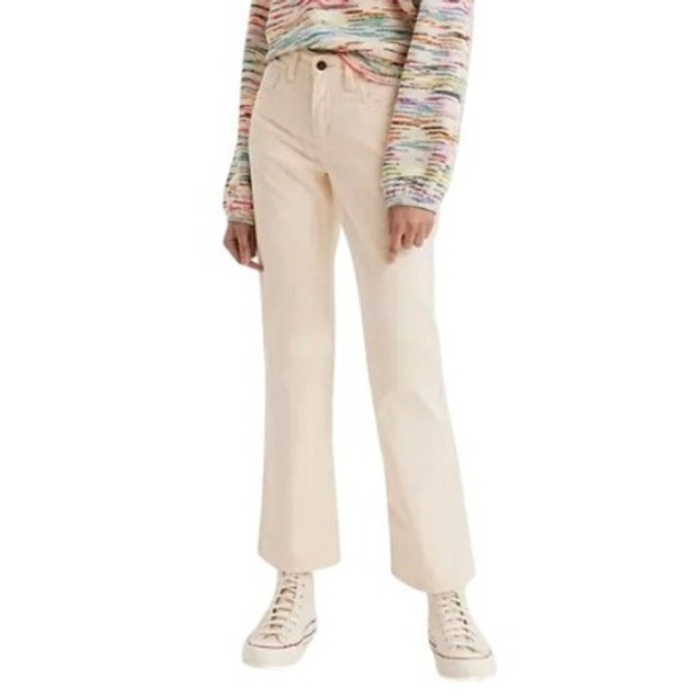 Levi's Cream Corduroy Middy Ankle Bootcut Women's Mid‎ Rise Pants Size 27